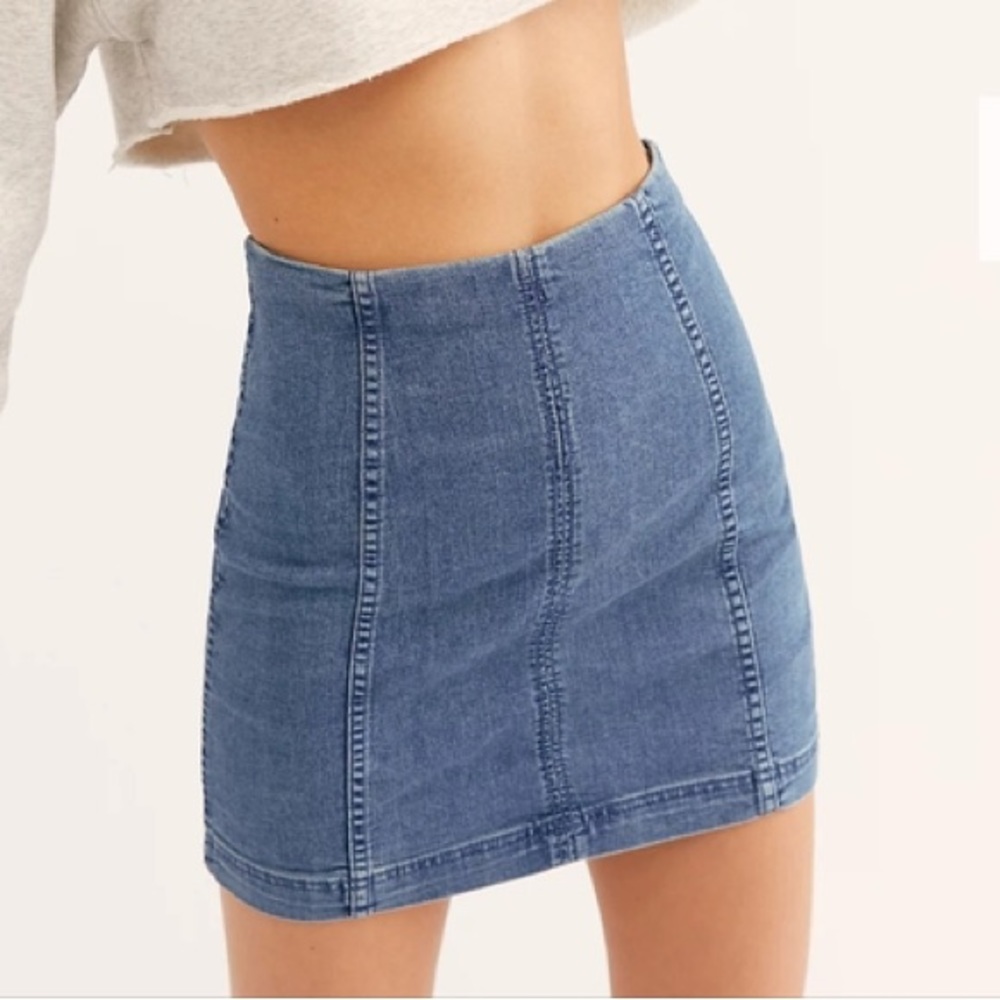 Free People Denim Mini Skirt